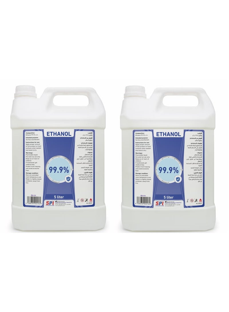 Pack of 2 SPI 99.9% Ethanol Alcohol (5 Liter )